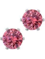 1.80 Ct Round Pink VS2-SI1 Diamond Brass Silver Plated Brass Stud Earrings