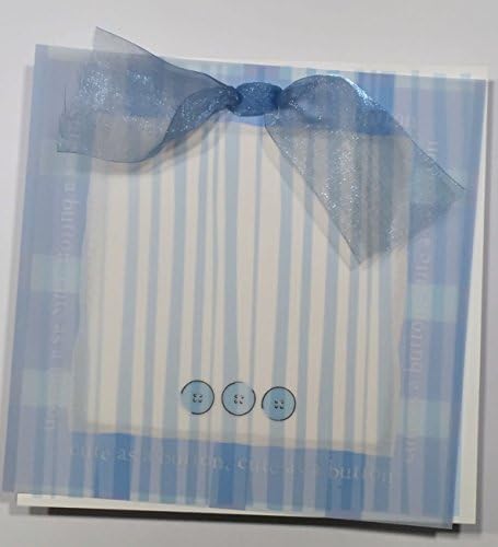 "Cute as a Button" Boys Layered Birth Announcement