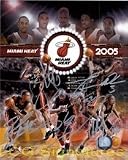 Signed Heat, Miami (2005) 8x10 By Eddie Jones, Rasual Butler, Shaquille O'Neal, Dwayne Wade and Udonis Haslem Photo