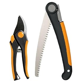 Fiskars 5" Bypass Pruner &amp; Folding Saw Set: Patio, Lawn &amp; Garden