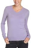 : Red Moon Women's 100% Cashmere Long Sleeve V-Neck Sweater, Light Purple, Small