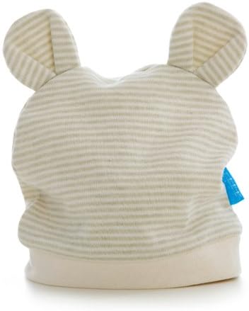 NoeMie Baby Summer Unisex-Baby 6-12 Months Nursery 100% Organic Cotton Infant Hat,Pale green stripes,M
