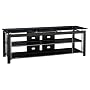 Bush Furniture Midnight Mist TV Stand, Large, Black/Chrome