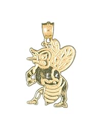 Dazzlers Solid 14k Gold Bee Charm Pendant Available in three colors from jewelsberry (weights: 1.5 grams only)