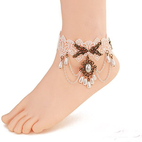 Wowlife Retro Lace Anklets Sexy Beads Anklet Foot Sandal Beach Wedding Jewelry Lace Ankle Bracelet Women Anklet Bracelet for Girls Female Wowlife Retro Lace Anklets Sexy Beads Anklet Foot Sandal Beach Wedding Jewelry Lace Ankle Bracelet Women Anklet Bracelet for Girls Female