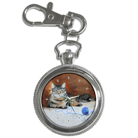 Limited Edition Violano Keychain Pocket Watch Tabby Cat Kitten