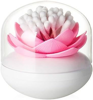 YEDAYS Swabs Cotton Ball Cosmetics Holder Box Organizer Lotus Swab Box (Pink)