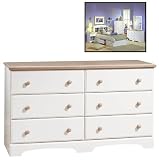 South Shore Furniture, Summertime Collection, Double Dresser, Pure White and Natural Maple
