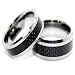 Blue Chip Unlimited - Matching Tungsten Black Carbon Fiber Rings 10mm for Him 8mm for Her His & Hers Ring Set Wedding Bands Engagement Rings (Available in Whole & Half Sizes)