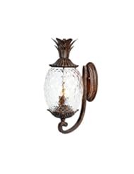 Alico Lighting 7501BC Acclaim Lighting Black Coral Finished Outdoor Sconce with Clear Pineapple Cut Glass Shades