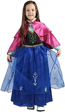 Santana Fashion Girls Snow Queen Costume Snow Princess Dresses - DBW-Anna (Anna, US-5/6)