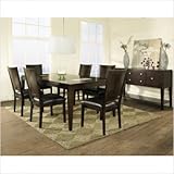 Ice 7 Piece Dining Table Set in Multi-Step Dark Rich Cherry