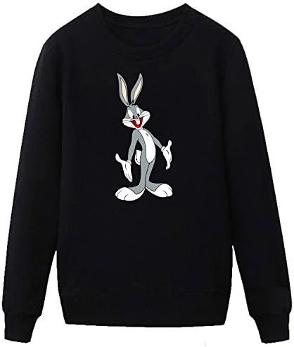 TKAT Men's Bugs Bunny Animated Cartoon Character Sweatshirt black L