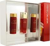 Must De Cartier by Cartier for Women. Set-Parfum Spray 1-Ounce & Body Milk 1.6-Ounces & Shower Gel 1.6-Ounces