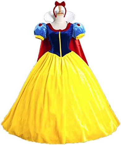Moonie Fancy Dress Princess Snow White Costume for Adult Women (L (without bustle))