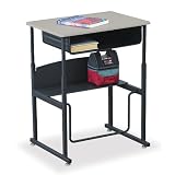 Safco 1204GR AlphaBetter Desk 28 x 20 Phenolic Top with Book Box - Gray