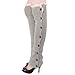 Tirain Women Knitted Flat Button Down Crochet Leg Warmers with Lace Trim FBA(Light Grey)