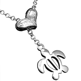 925 Silver Heart Clip Turtle Anklet Hawaiian Jewelry