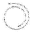 European Style Flat Mens Stainless Steel Link Necklace with CZ
