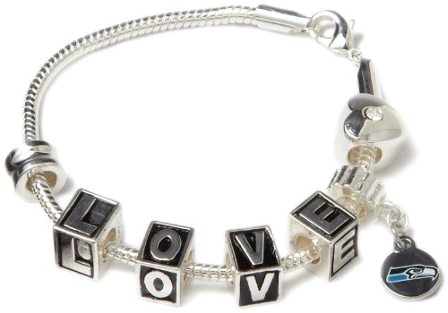 NFL Seattle Seahawks Love Bead Bracelet