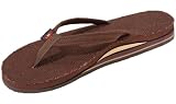 Rainbow Sandals - Womens Hemp Double Stack Narrow Strap Brown Size Extra Large (8.5 - 9.5)