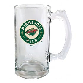 Minnesota Wild Beer Mug: 13oz Glass Sports Tankard