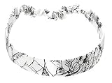 L. Erickson USA Narrow Derby Headwrap 100% Silk - Silk Floral Sketch