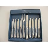 Towle Silversmiths Continental Bead 10 Piece Steak Knife Knives and Carving Set by Towle Silver