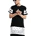 Vikoros Unisex Cashews Hip Hop Side Zip up Extra Long T-shirts