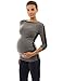 PattyBoutik Mama Trimmed Boat Neck Long Sleeve Maternity Tunic