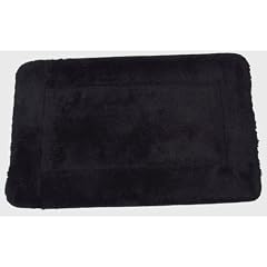 Badematte mit Rechteckmuster, extraweich wie Kaschmir, schwarz (80cm x 50cm) (schwarz)