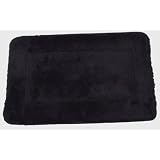 Badematte mit Rechteckmuster, extraweich wie Kaschmir, schwarz (80cm x 50cm) (schwarz)