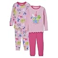 Infant Girls' Just One Year 4-pc. Animal Cotton PJ Set - Pink/Pink