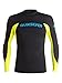 Quiksilver Men's Performer Long Sleeve Surf Tee Rashguard, Black/Safety Yellow, Small