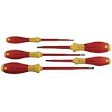 Wiha 32091 5-Piece 1000-Volt Slotted and Phillips Insulated Screwdriver Set