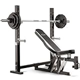 Marcy Bruce Lee Dragon Olympic Weight Bench Adjustable - Black/White