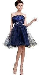 Strapless  Ruched Beaded Taffeta Cocktail Short  Ball Gown Evening Dress/Bridesmaid Dress/Wedding Party Dress/Mini Dress 