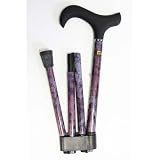 Med-Aid Corporation WS-7422DS Folding Adjustable Soft Derby Handle Red Check Maroon Carbon Fiber Walking Cane