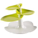 Leaf Kiwi & White Small 3-tier Dessert Stand