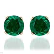 Stud Earrings With 1.70ctw Created Emeralds Made in Yellow Gold