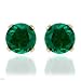 Stud Earrings With 1.70ctw Created Emeralds Made in Yellow Gold