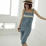 オールインワン サロペットデニムレース付き【ブルー】