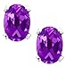 1.50 Ct 7X5mm Purple Amethyst Sterling Silver Earrings