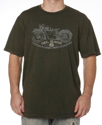 Oil Ragz M1-202-MGRN-XL Military Green Distressed X-Large Men's Vintage Bike Short Sleeve T-Shirt