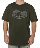 Oil Ragz M1-202-MGRN-SM Military Green Distressed Small Men's Vintage Bike Short Sleeve T-Shirt