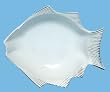 White Fish Ceramic Pottery Flounder Small Deep Dish 9 1/2"x8"x2 1/4"