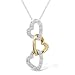14k Two-tone Gold Heart 1/8ctw Diamond Pendant (I/I1) with 14k White Gold 18 Chain