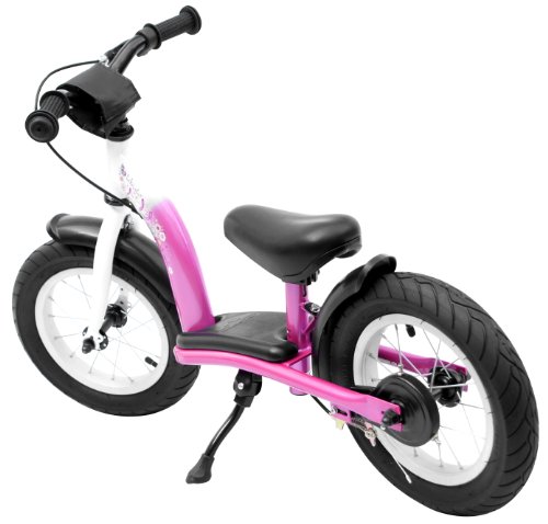 bike*star 30.5cm (12 Inch) Kids Learner Balance Beginner Run Bike Classic - Pink & White