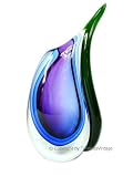 Heavy Art Glass Fused Hand Blown Sculpture Vase