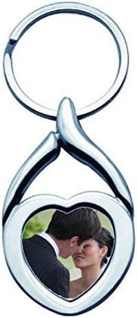 Valentine's Day Gift - Personalized with Your Own Photo And/or Text - Stainless Heart Keychain - Includes Gift Box